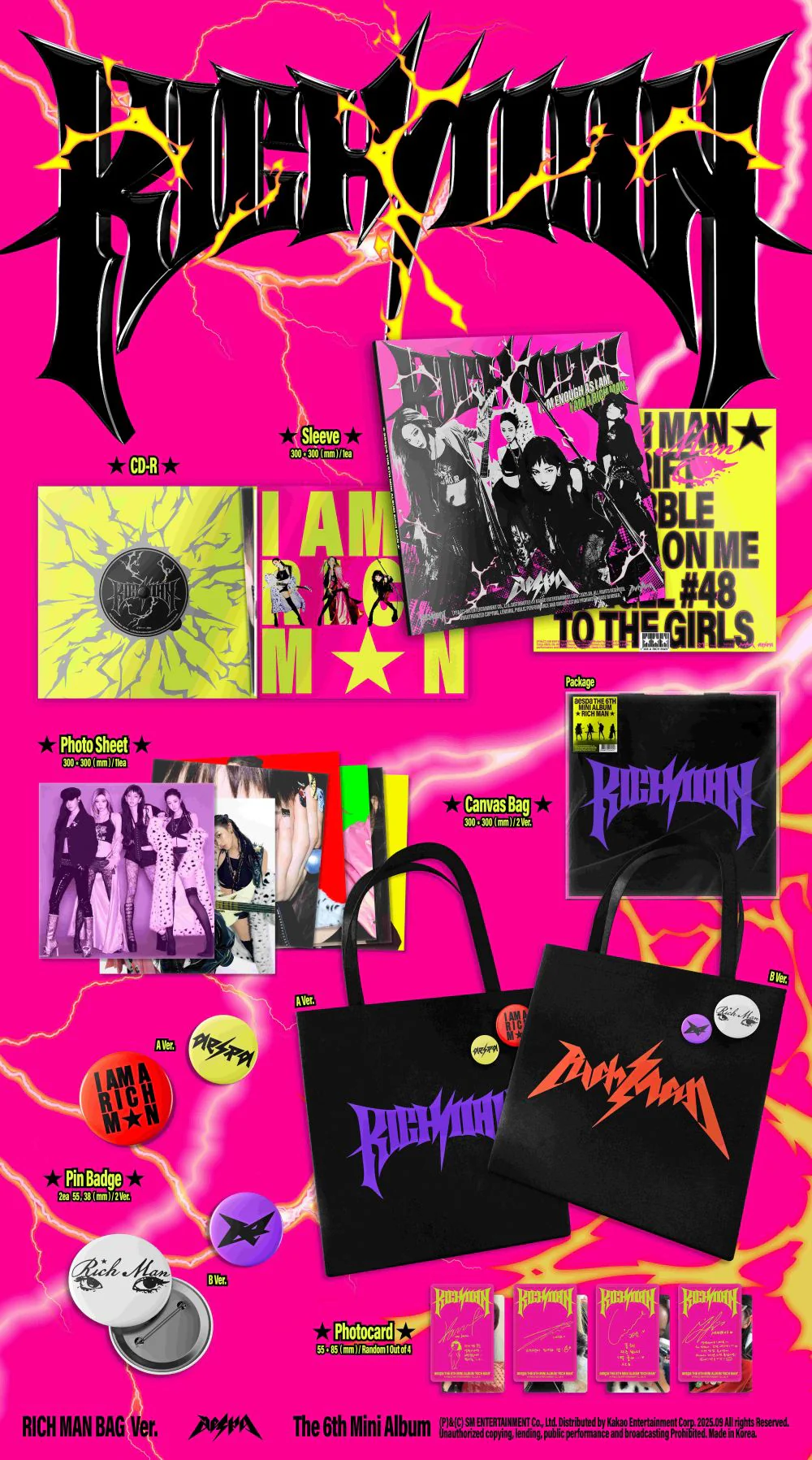 aespa rich man rich man bag zawartość