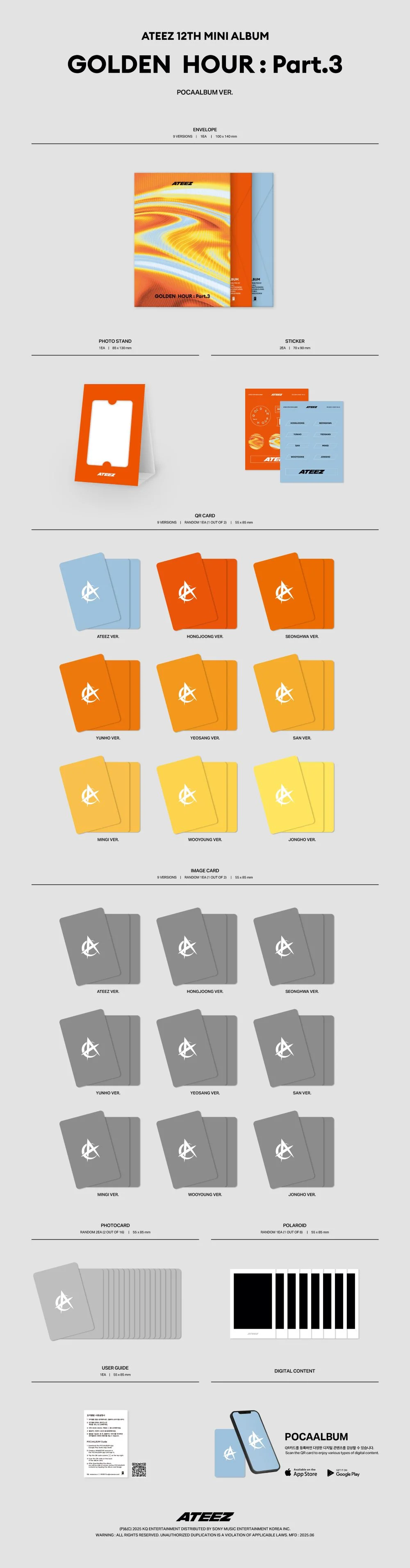ateez golden hour p3 pocaalbum zawartość