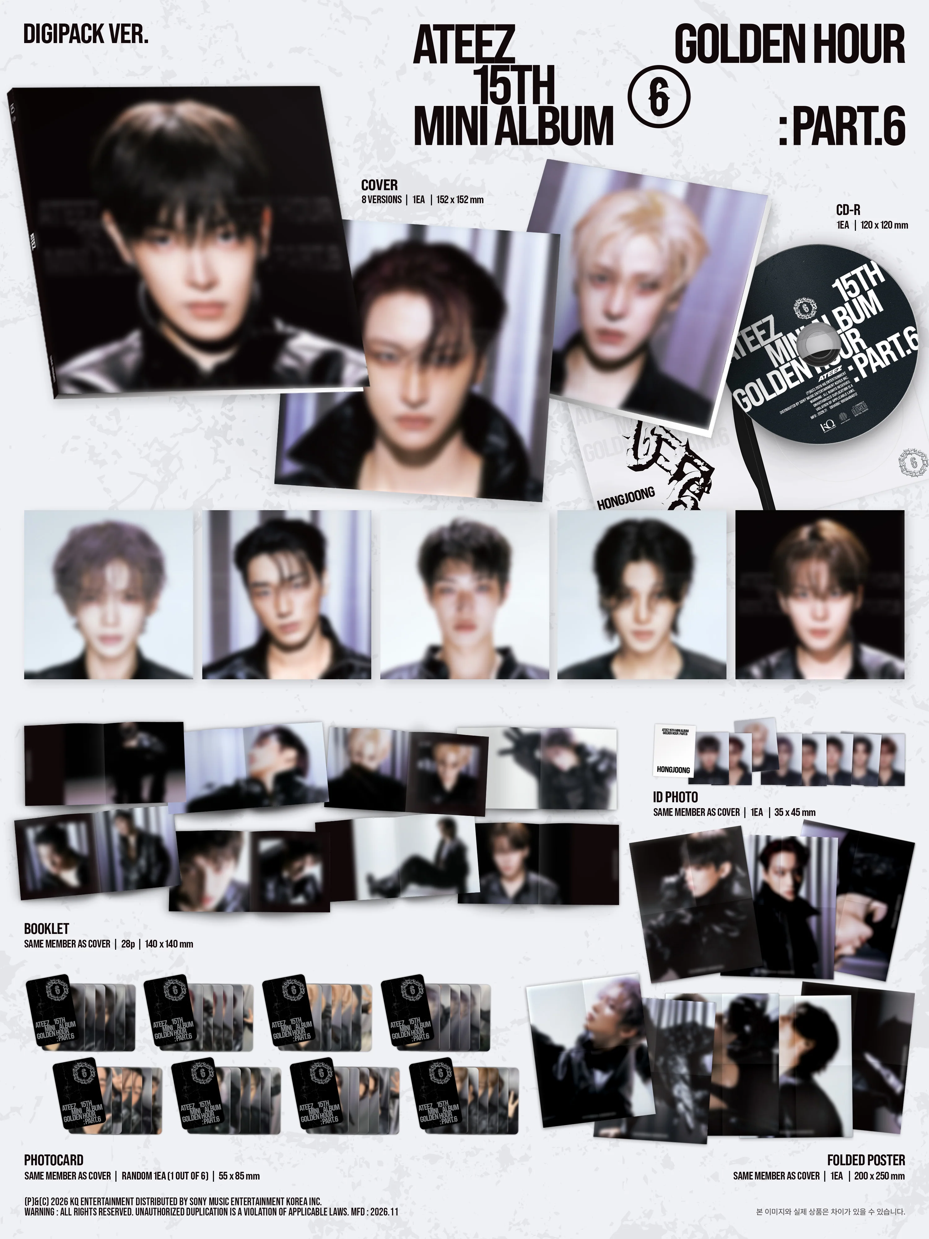 ateez golden hour p6 digipack zawartość