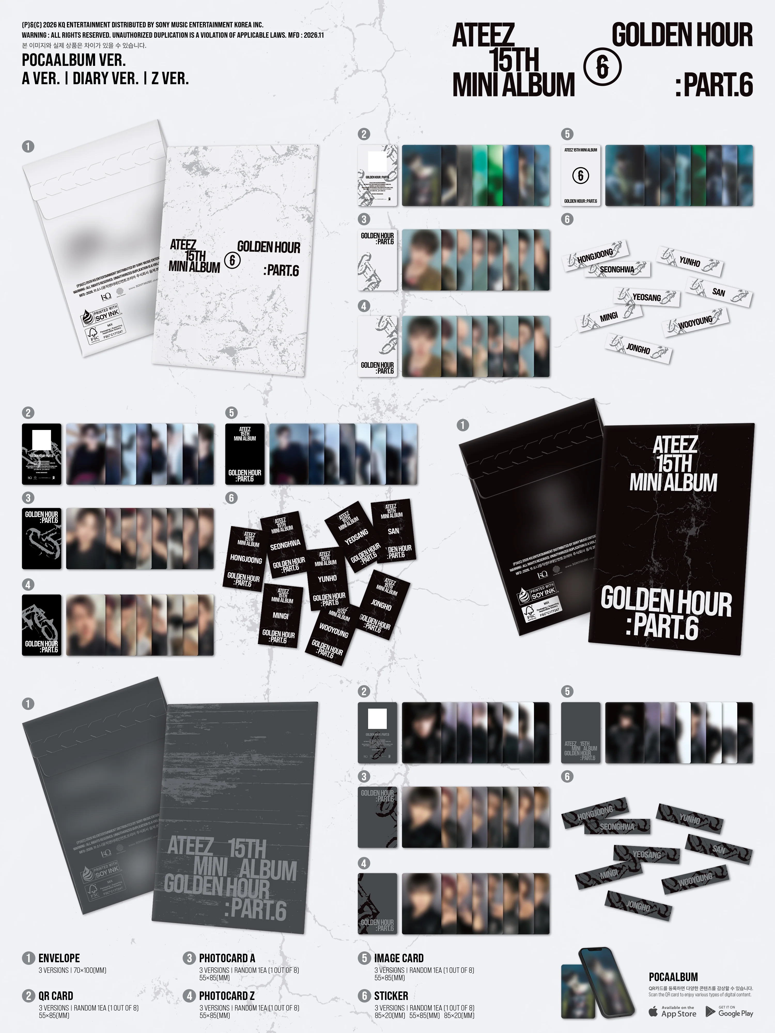 ateez golden hour p6 pocaalbum zawartość