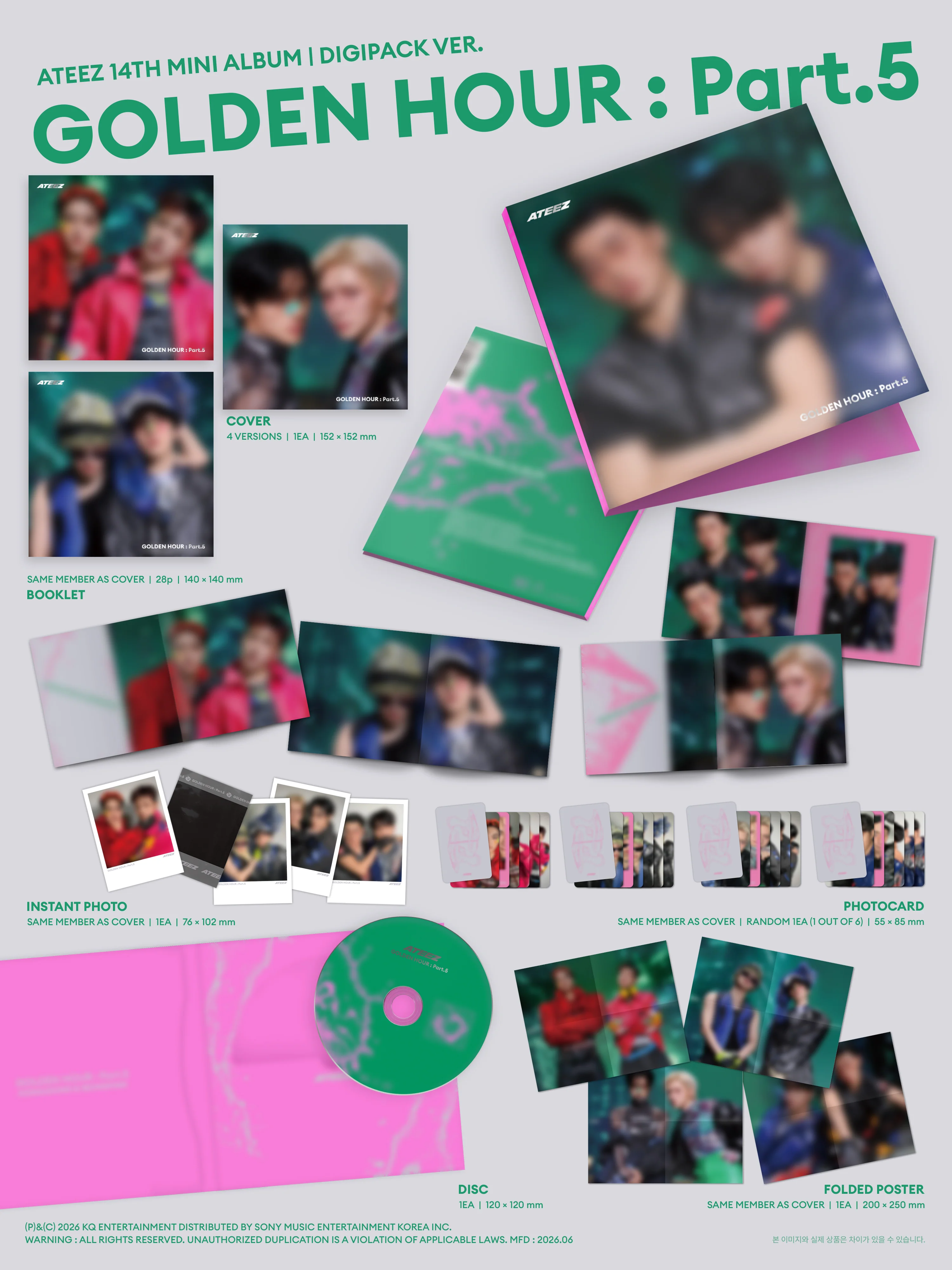 ateez golden hour pt 5 digipack unit zawartość