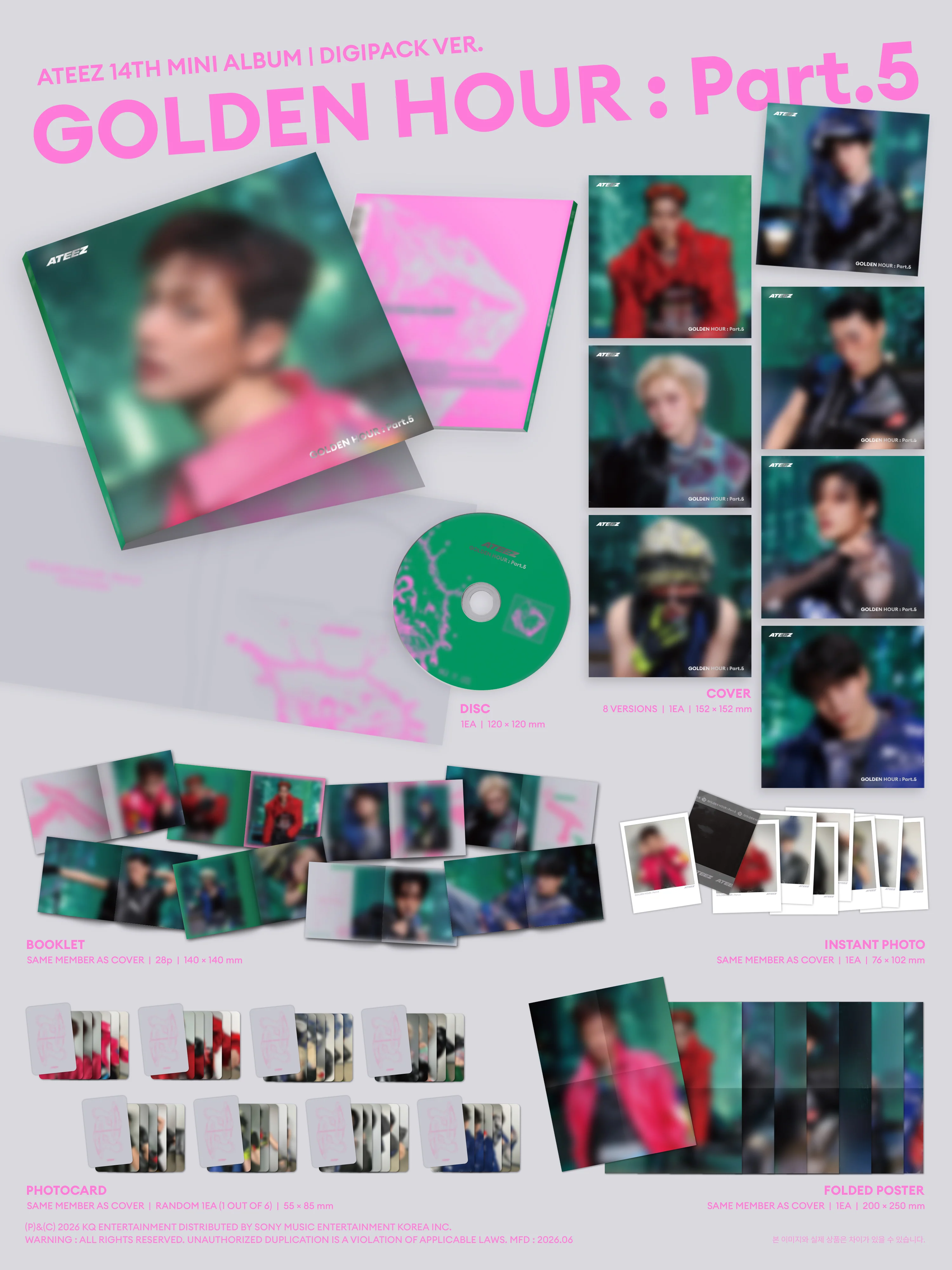 ateez golden hour pt 5 digipack zawartość