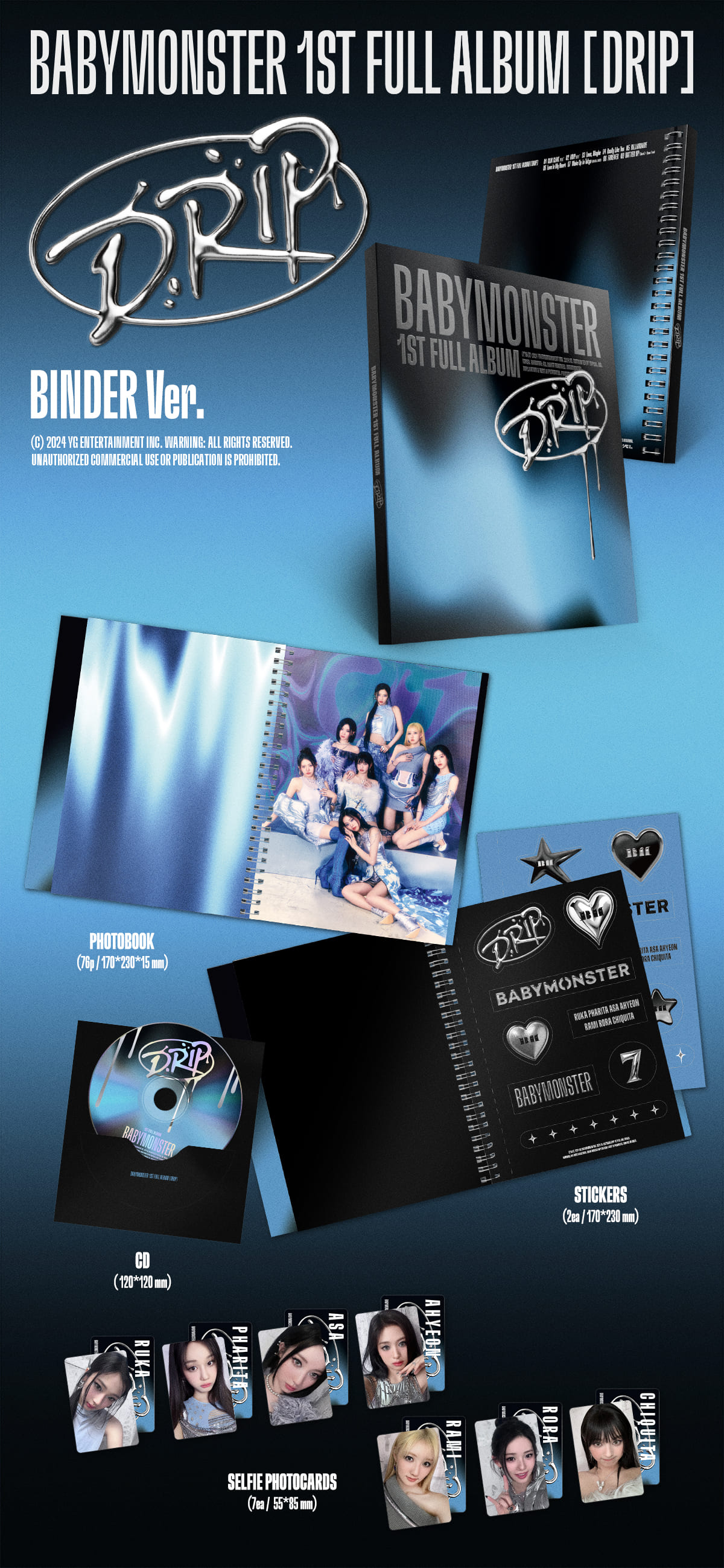 BABYMONSTER DRIP BINDER ver. zawartość