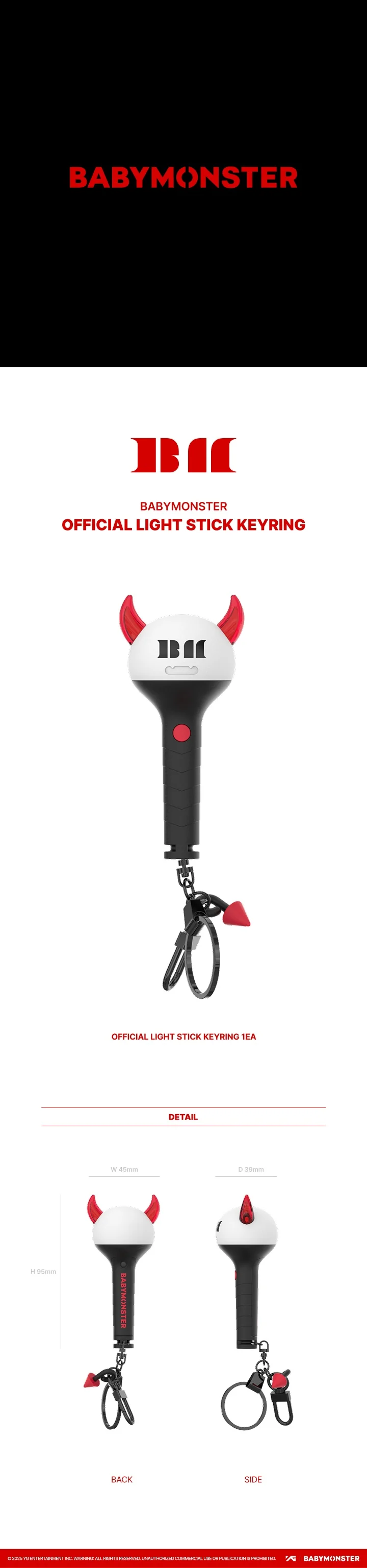 babymonster light stick keyring zawartość