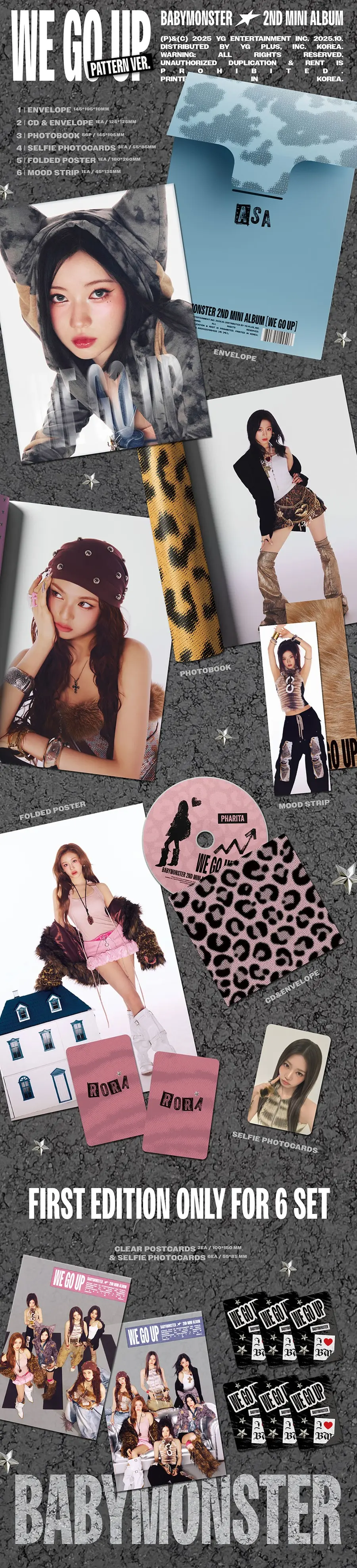 babymonster-2nd-mini-album-we-go-up-pattern-ver-zawartosc
