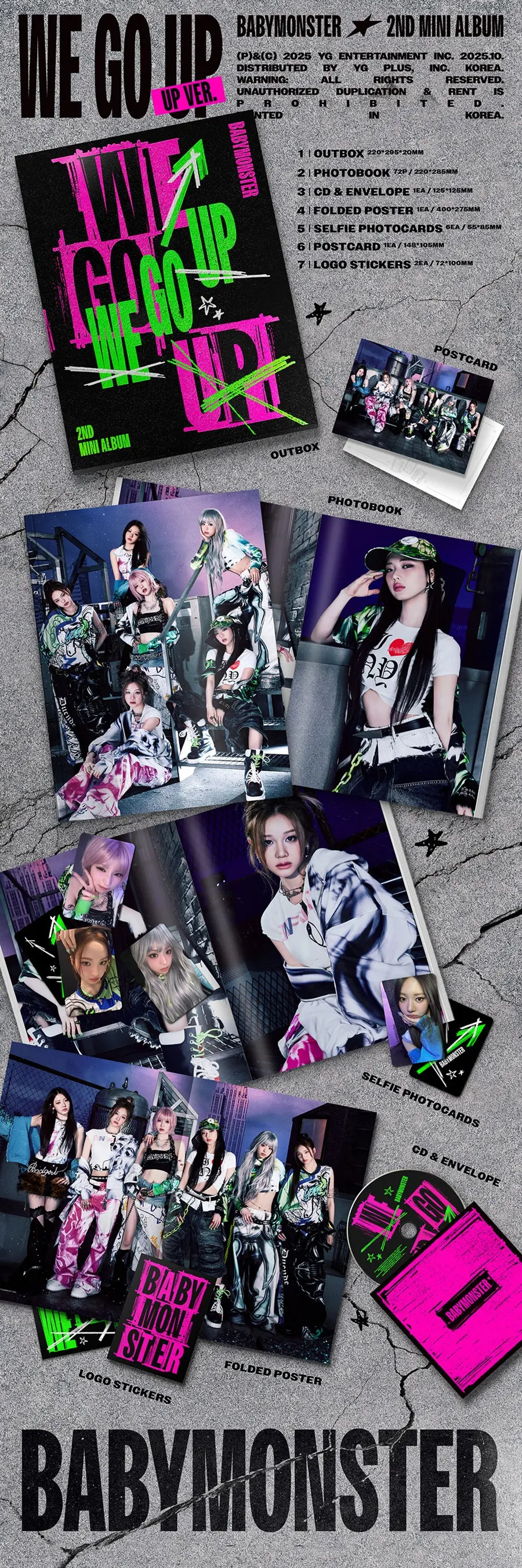 babymonster-2nd-mini-album-we-go-up-up-ver-zawartosc