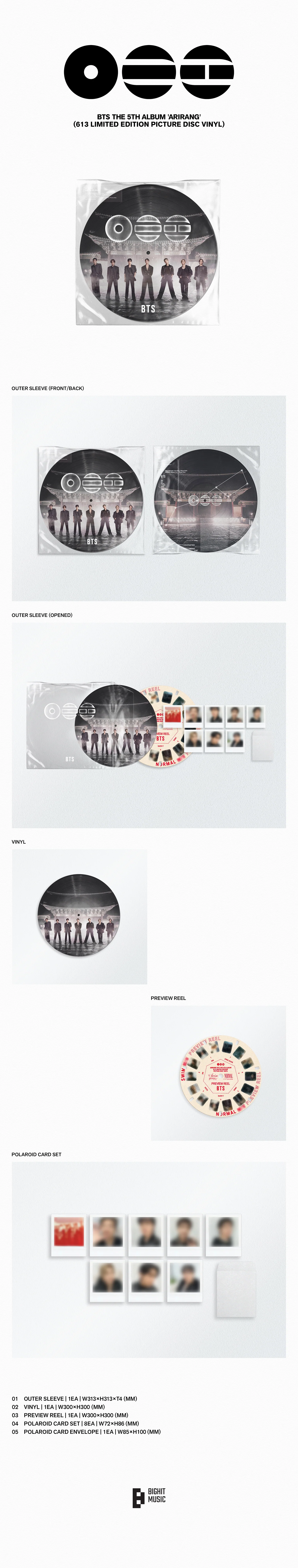 bts arirang 613 vinyl zawartość