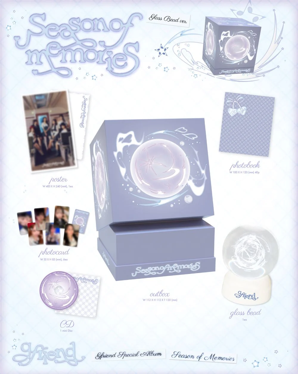 gfriend season of memories glass bead zawartość
