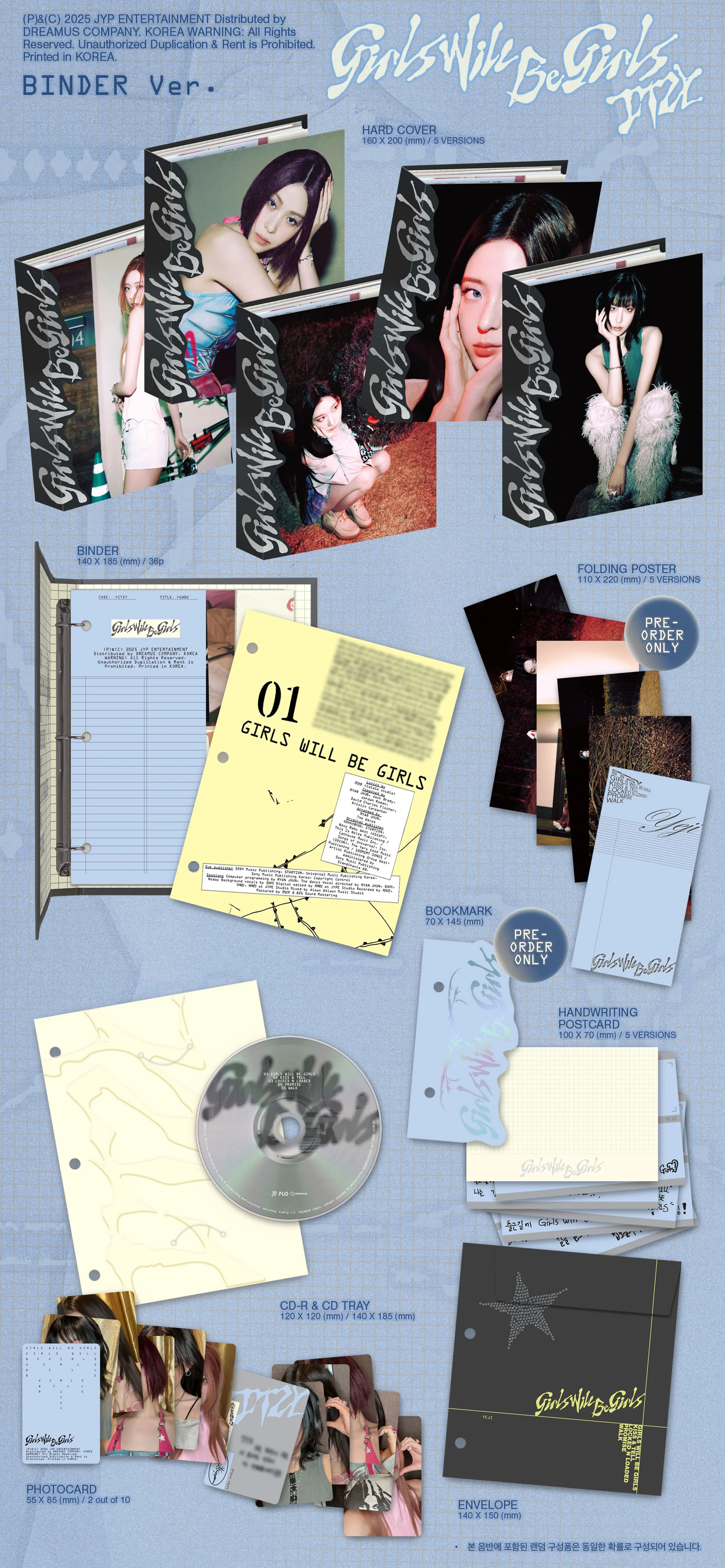 itzy girls will be girls binder zawartość