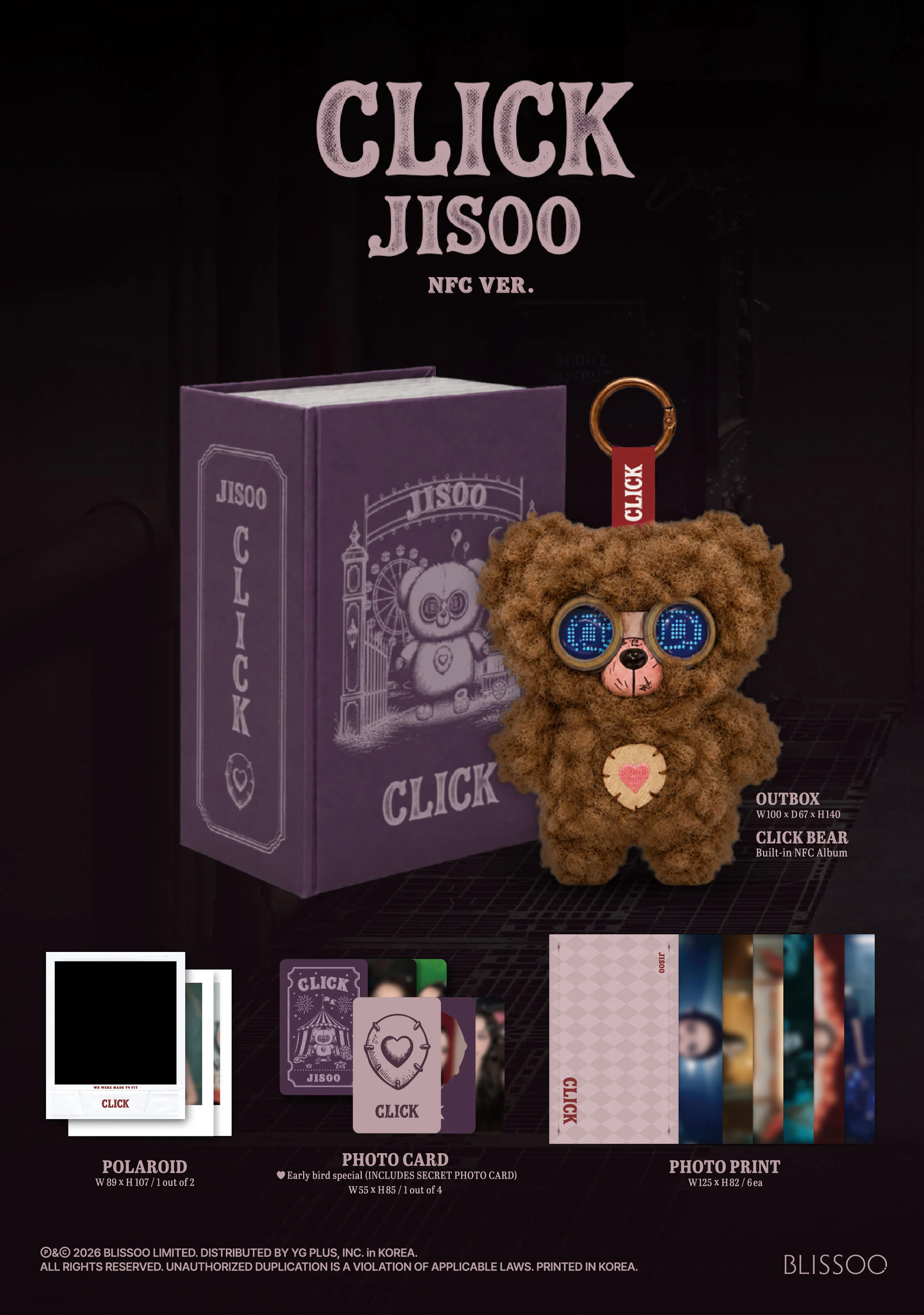 jisoo click baby bear nfc zawartość
