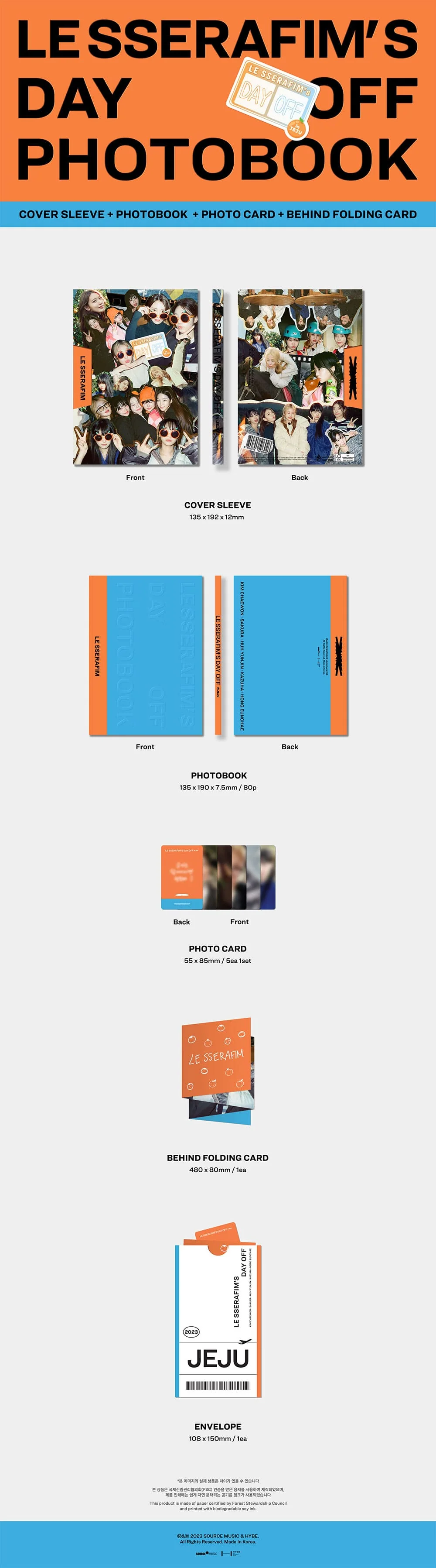 le sserafim day off in jeju photobook zawartość