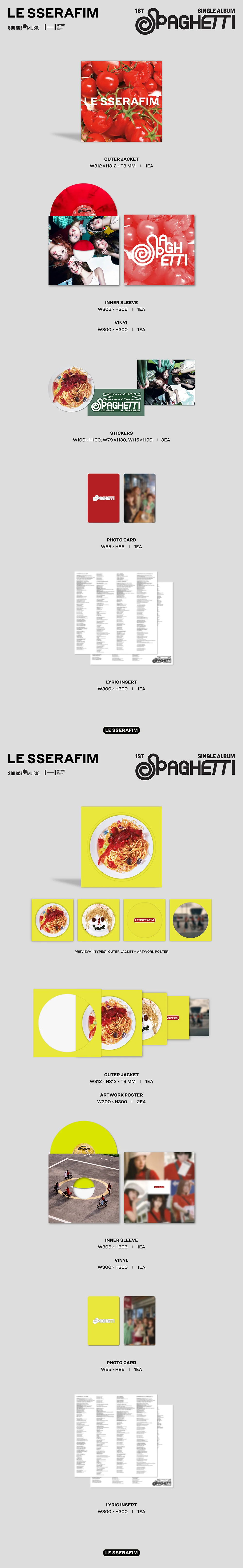 le sserafim spaghetti lp zawartość