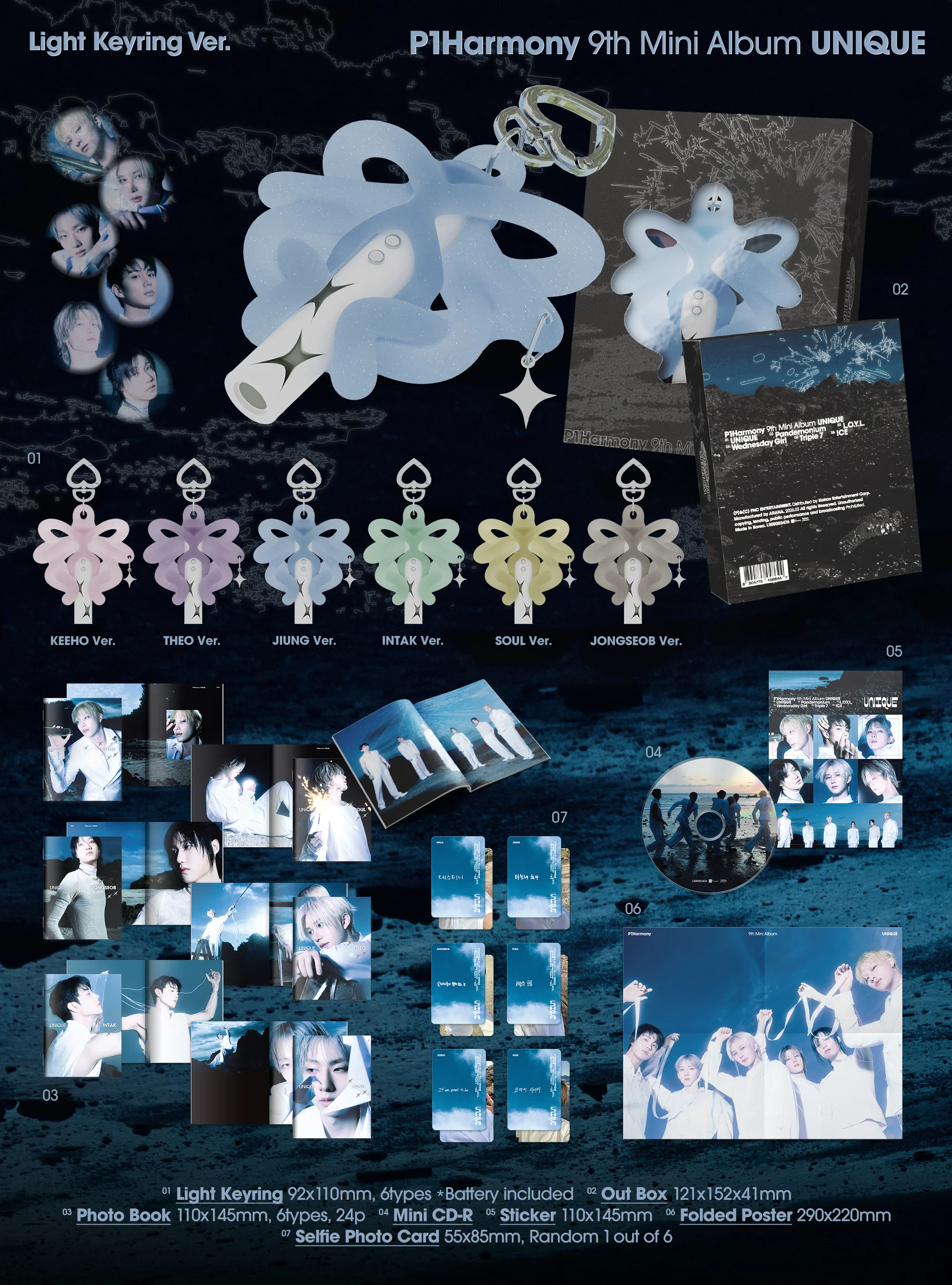 P1Harmony UNIQUE Light Keyring zawartość