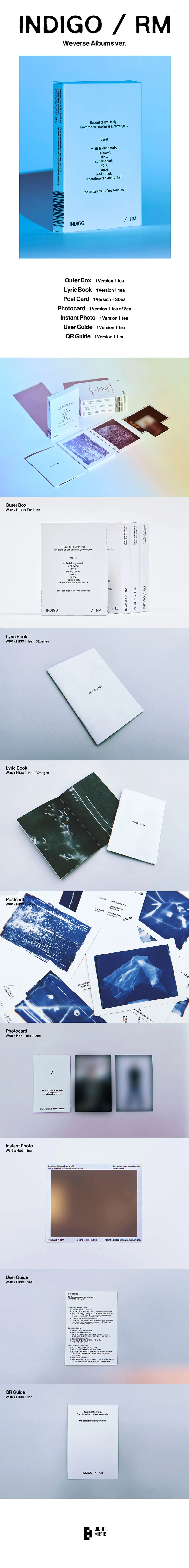 rm indigo postcard weverse zawartość