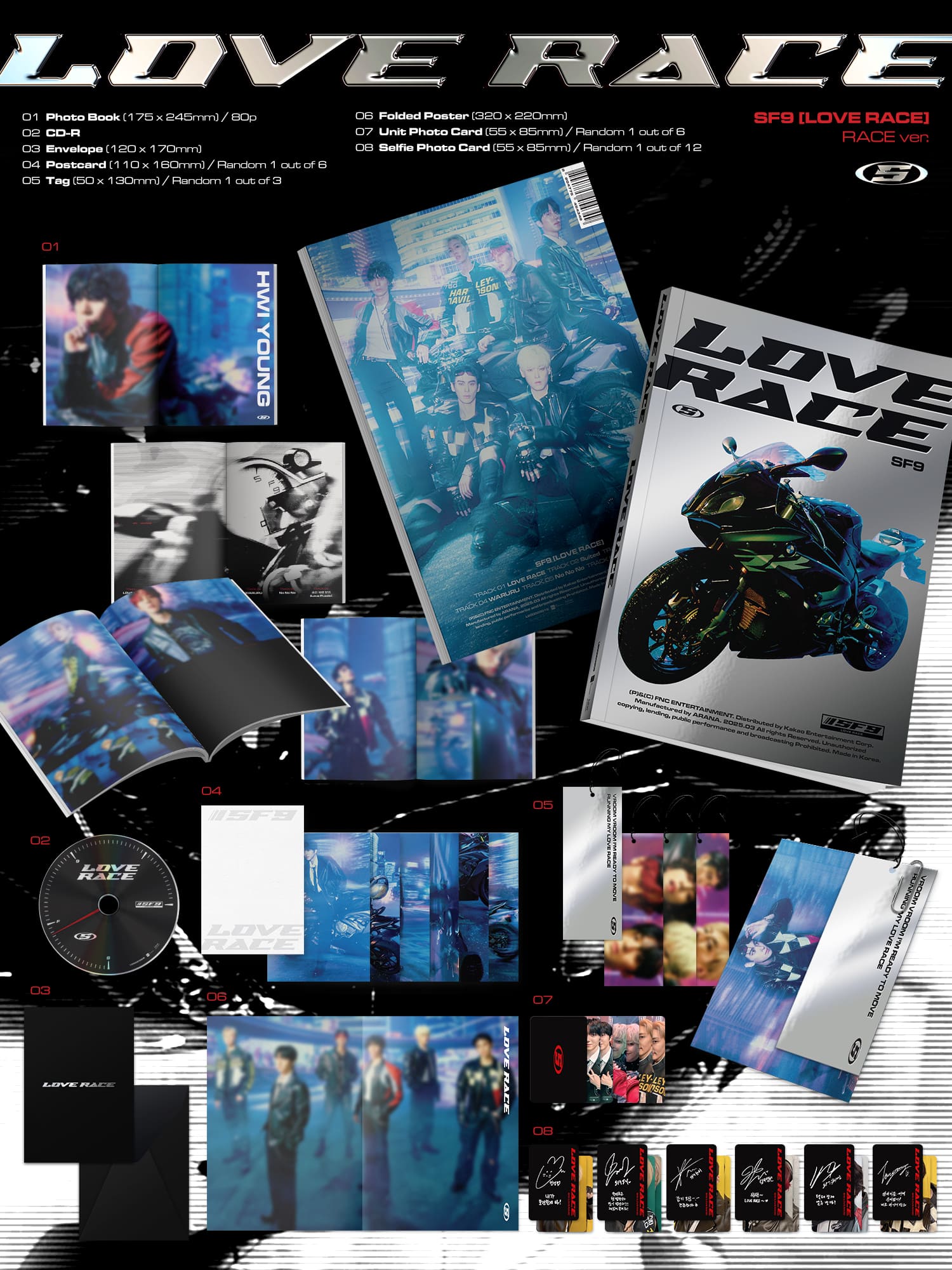 SF9 LOVE RACE zawartość albumu