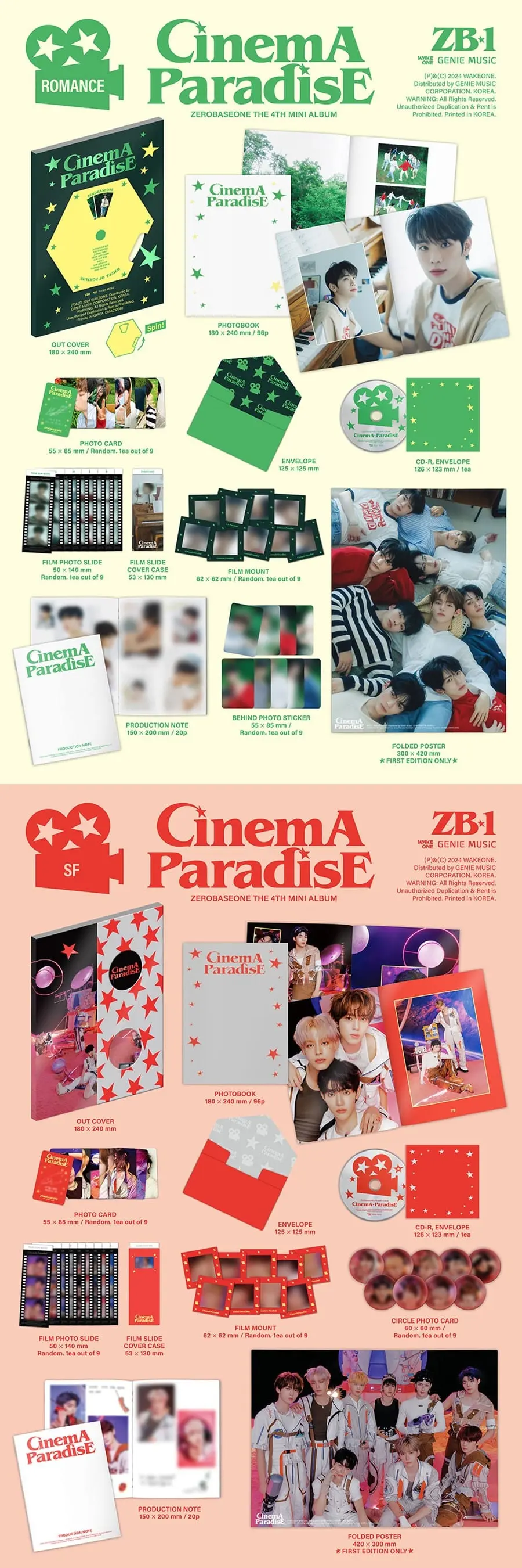 zerobaseone cinema paradise zawartość albumu